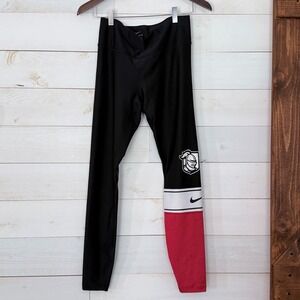 Nike Dri-FIT Womens Black Knight Crest Colorblock Athletic Leggings Small
